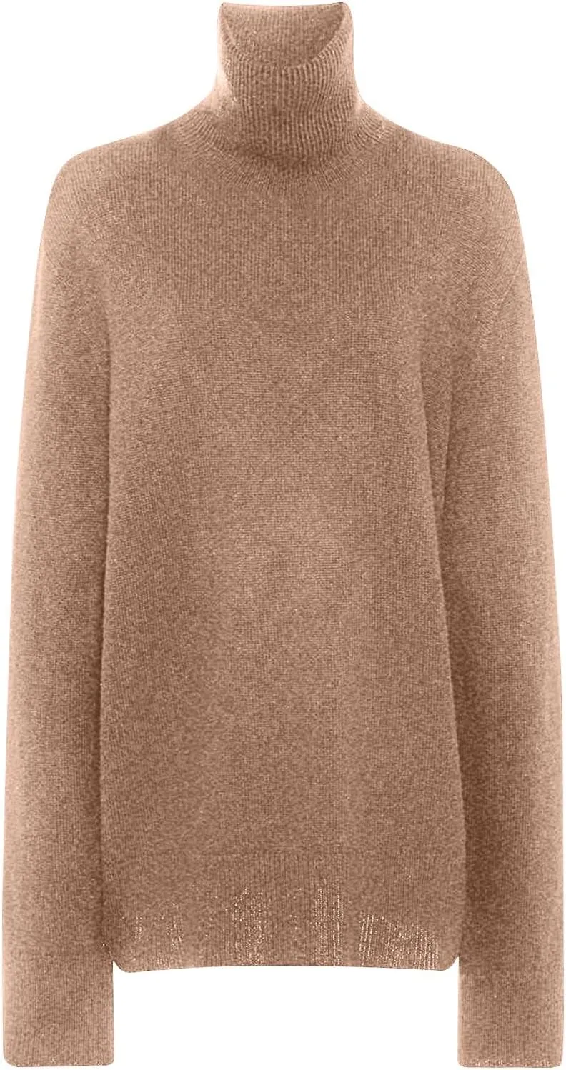 Women's Cashmere Pullover High Neck Wool Casual Knit Tops Autumn Winter Jacket Warm S, XXL