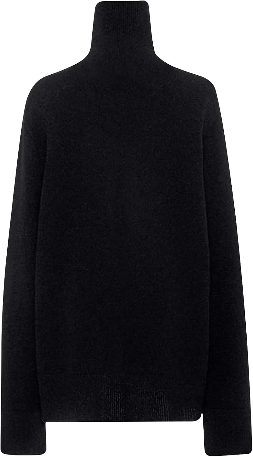 Women's Cashmere Pullover High Neck Wool Casual Knit Tops Autumn Winter Jacket Warm S, XXL