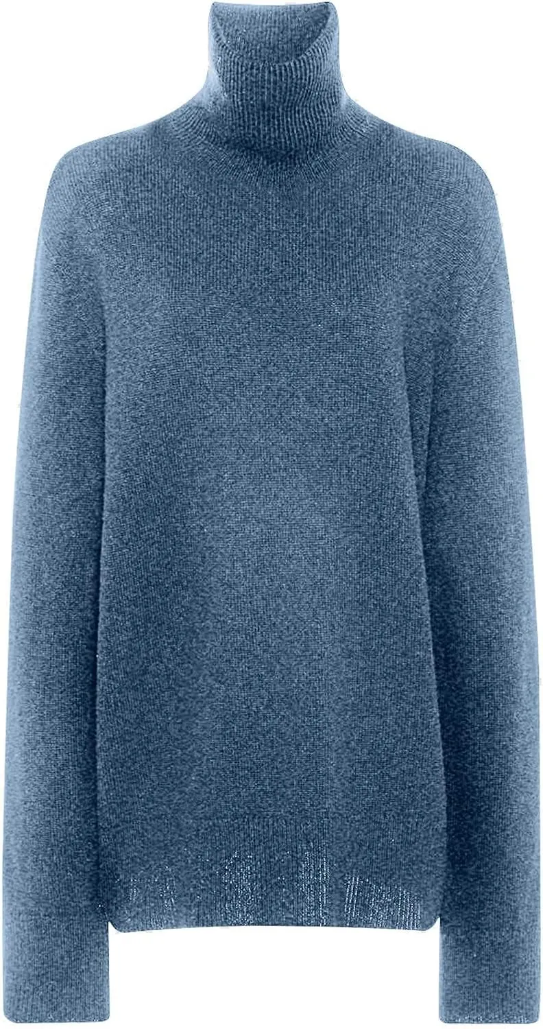 Women's Cashmere Pullover High Neck Wool Casual Knit Tops Autumn Winter Jacket Warm S, XXL