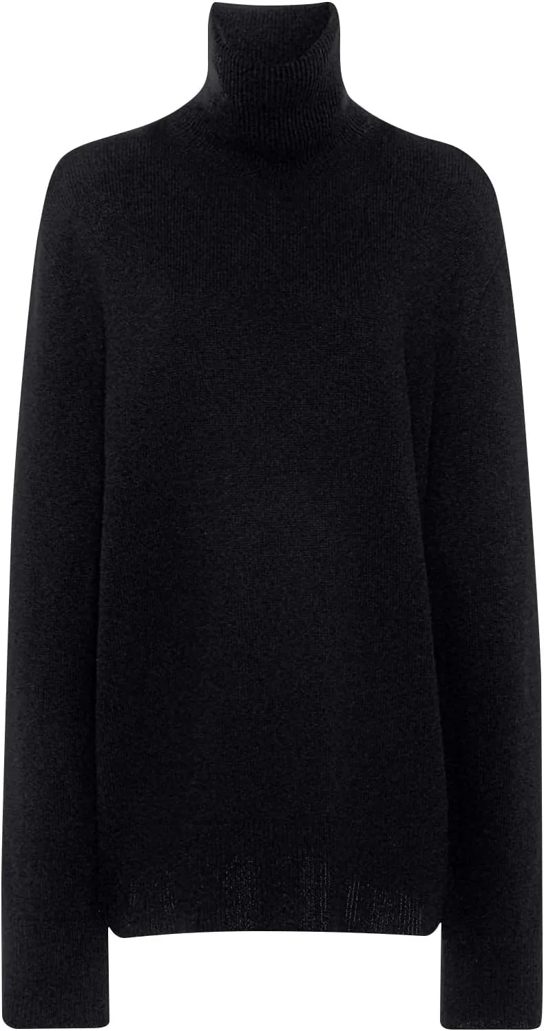Women's Cashmere Pullover High Neck Wool Casual Knit Tops Autumn Winter Jacket Warm S, XXL