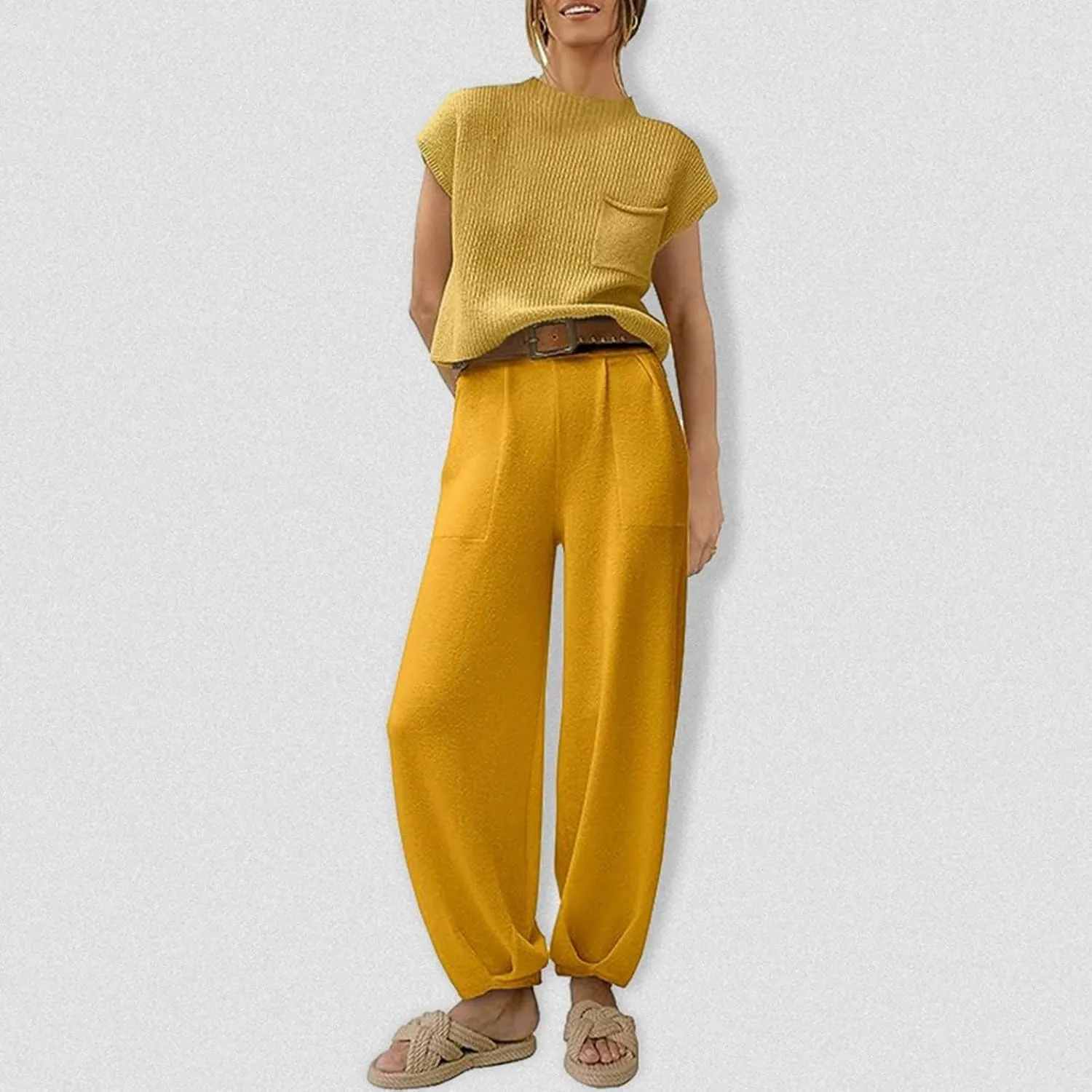 Womens Casual Outfits Short Sleeve Top and Shorts Matching Lounge Set Ultra Soft Cozy Seamless Stretch Sweatsuit