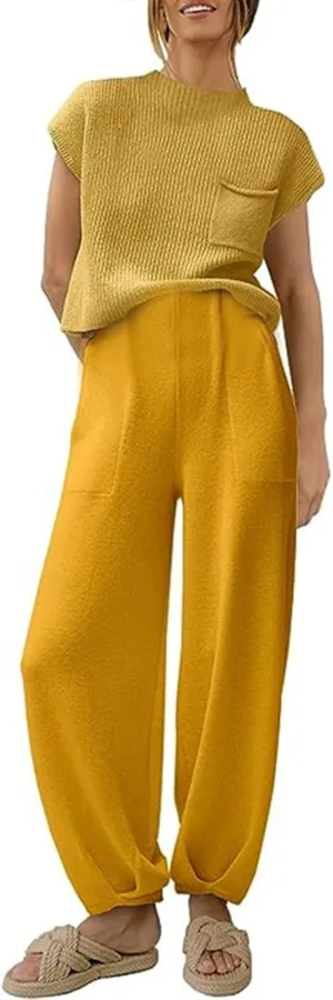 Womens Casual Outfits Short Sleeve Top and Shorts Matching Lounge Set Ultra Soft Cozy Seamless Stretch Sweatsuit