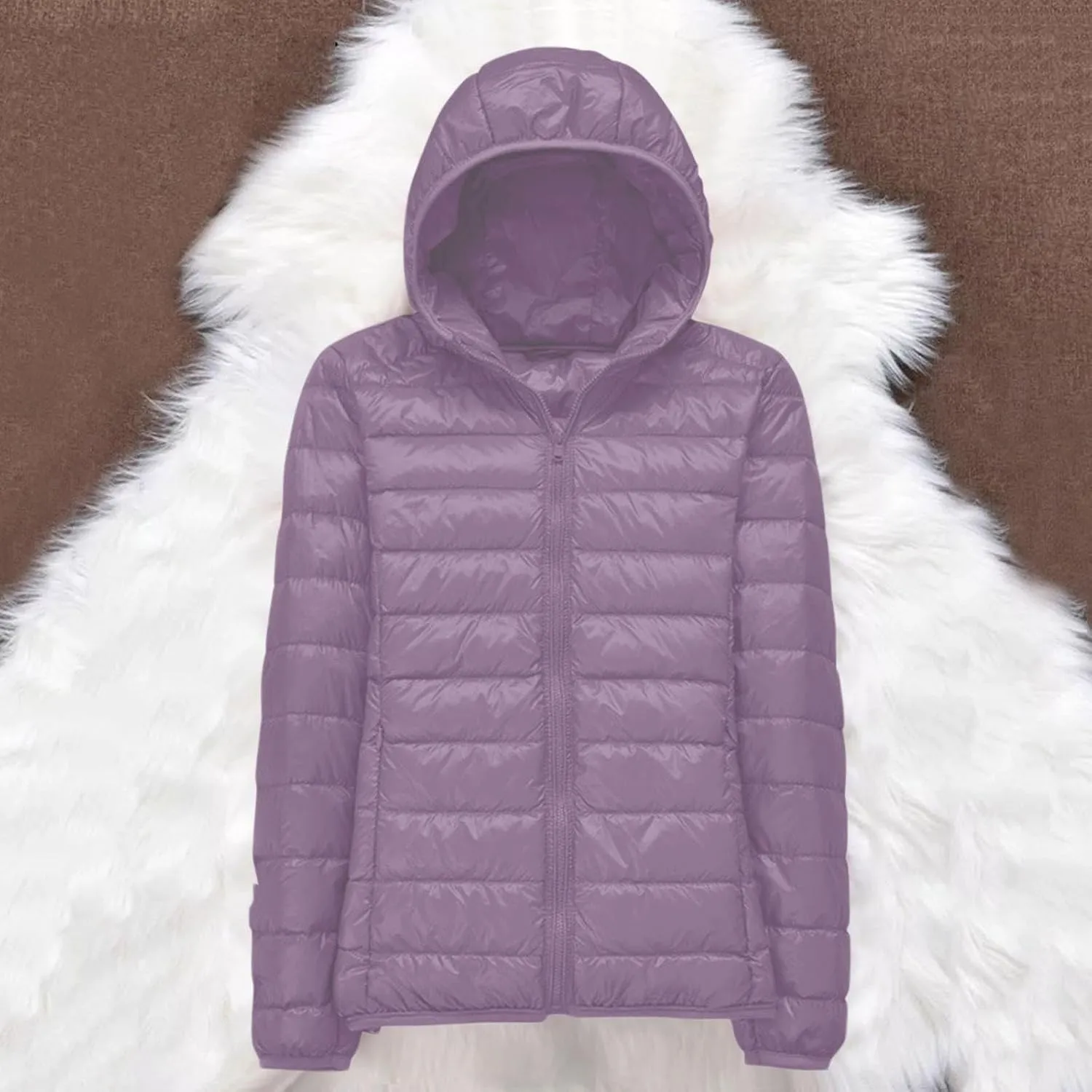 Women's Down Jacket Hooded Windproof Puffer Coat Packable Warm Winter Jacket Lightweight Ladies Parka Winter Chunky Casual