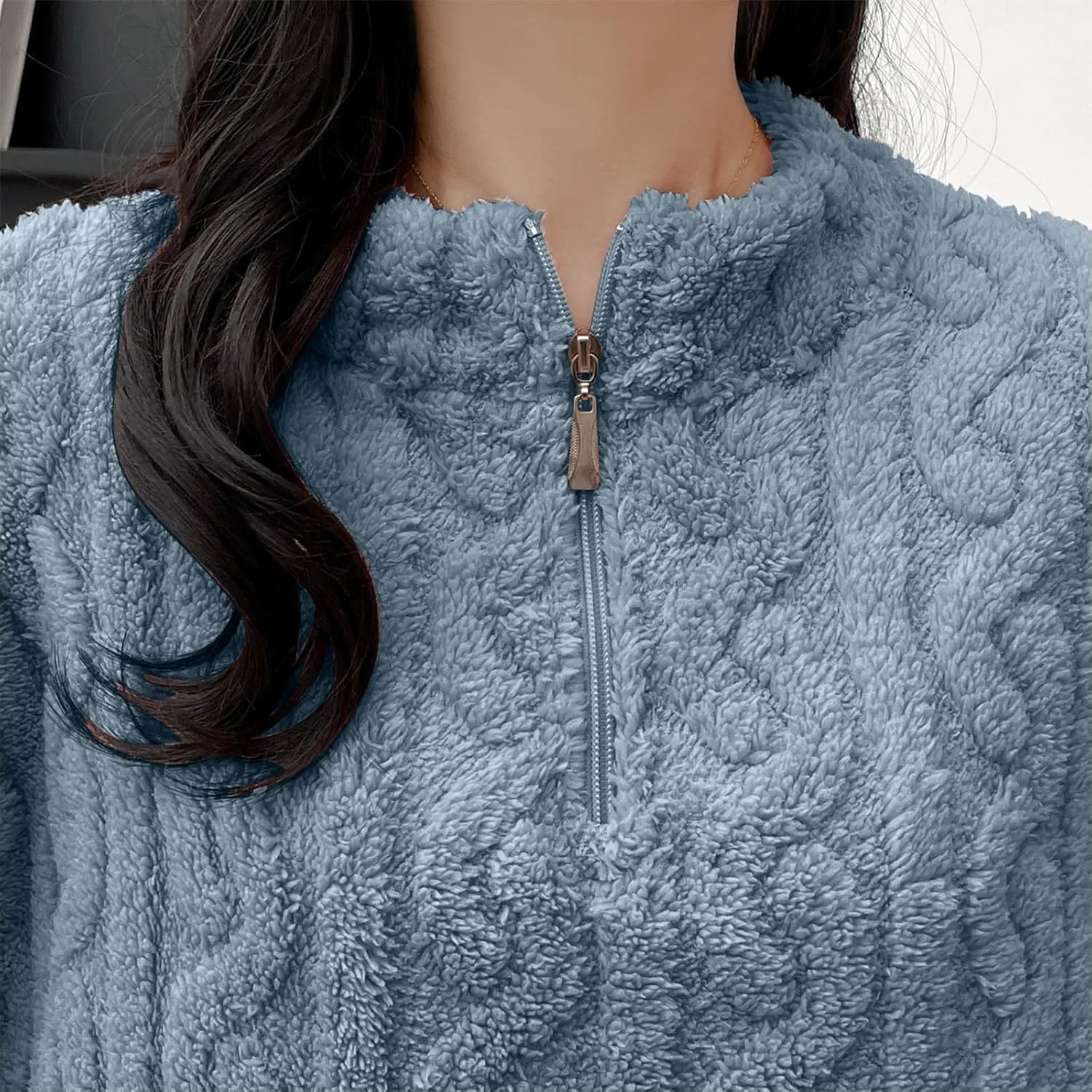 Womens Fuzzy Cute Pajamas Sets Warm Fleece Lounge Set Fluffy Pj Ladies 2 Piece Winter Cozy Pjs Set Plush Sleepwear