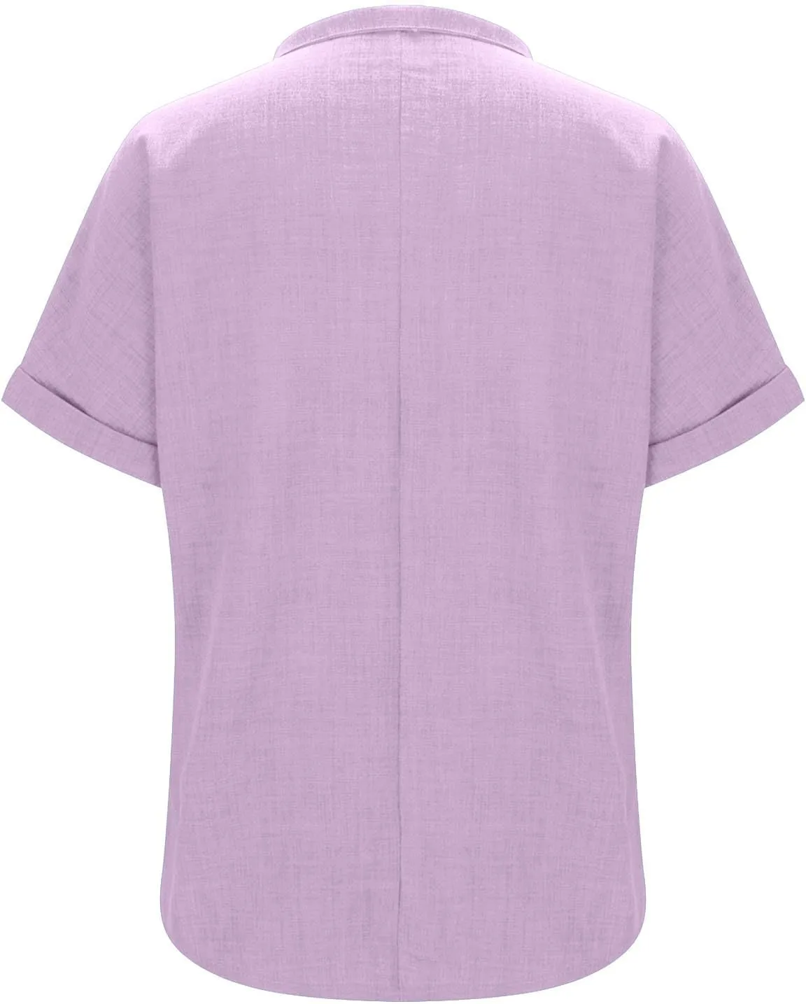 Women's Linen Shirts Short Sleeve Summer Tops V Neck Casual Blouses Loose Fit Tunic Tops Comfy Tshirts Cruise Wear