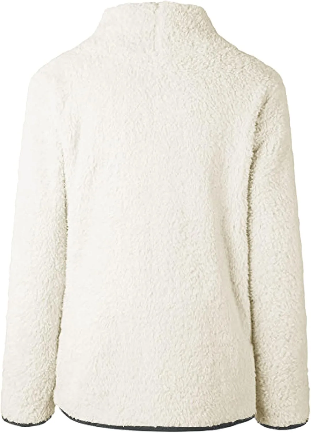 Women's Oversized Sherpa Fuzzy Fleece Sweatshirts Long Sleeves Turtleneck Casual Pullover Sweater Winter Fluffy Warm Outwear