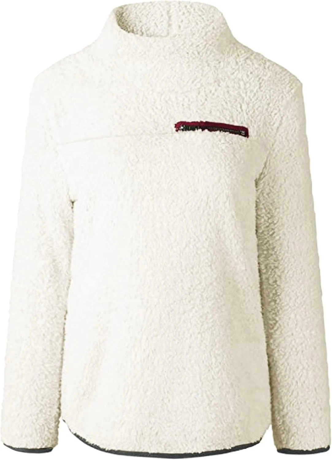 Women's Oversized Sherpa Fuzzy Fleece Sweatshirts Long Sleeves Turtleneck Casual Pullover Sweater Winter Fluffy Warm Outwear