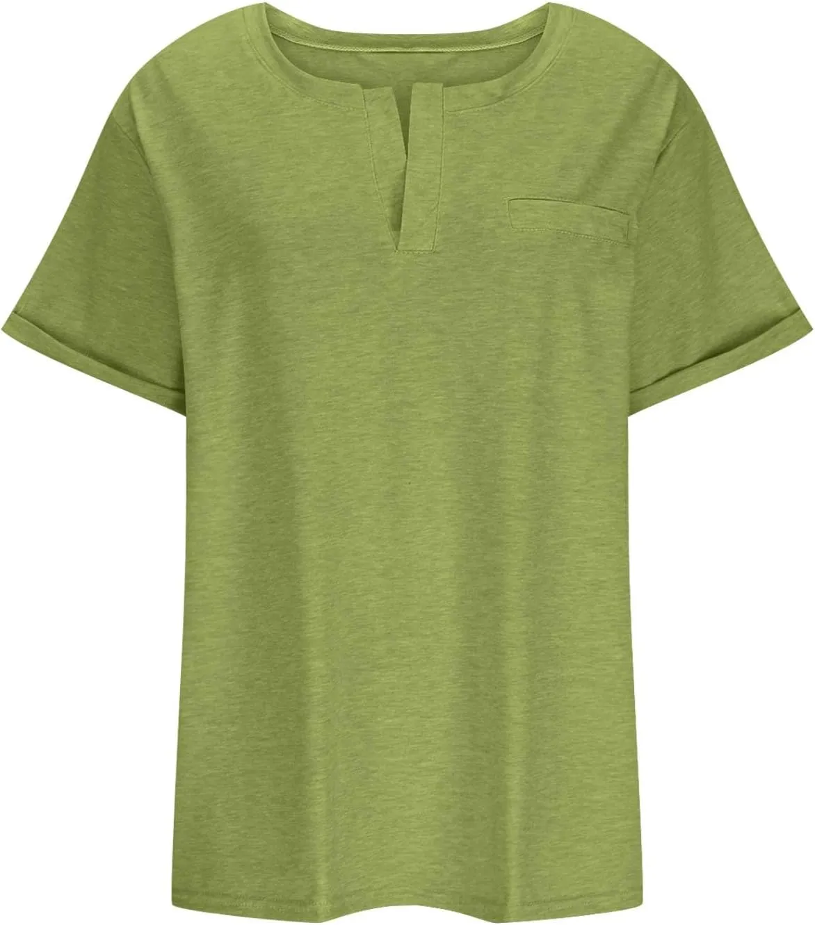 Women's Plus Size Tops Loose V-Neck Short Sleeve Blouse Solid Casual Loose Summer Shirt T-Shirts Basic Tunics