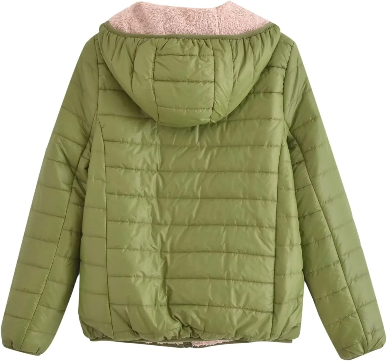 Women's Quilted Winter Coats Winter Short Hooded Warm Padded Puffer Jacket Fleece Lined Down Jackets with Pockets