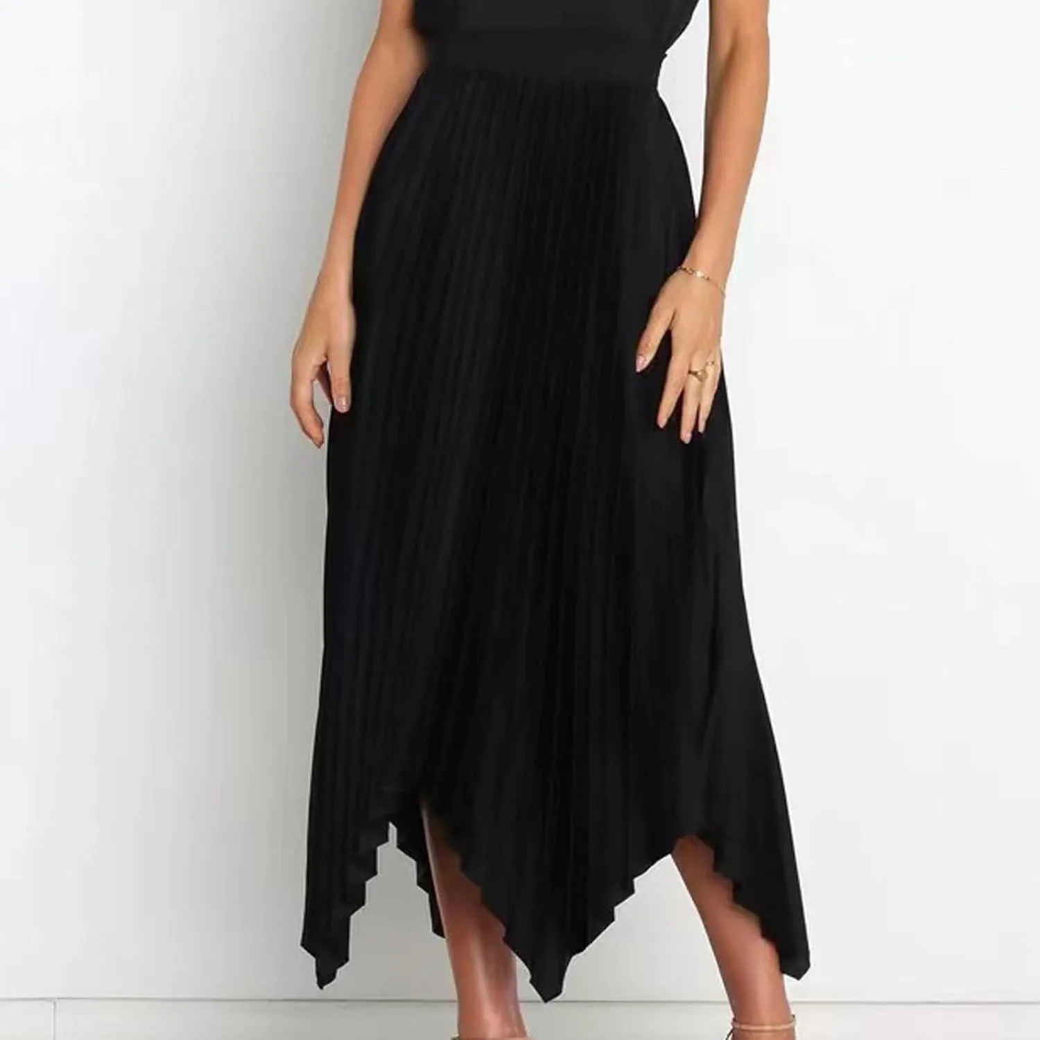 Womens Satin Midi Skirt Elegant Flowy Ruffle High Waist Silk Summer Casual Dressy Irregular Hem High Low Skirts