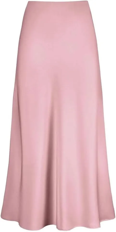 Women's Satin Short Pencil Skirt High Waist Solid Satin Bag Hip Ruffle Swing Pleated Skirt Casual Skirts