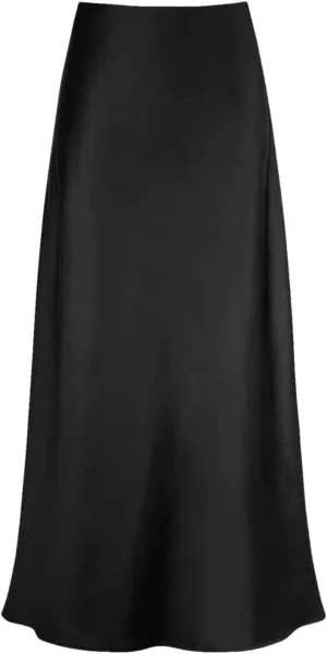 Women's Satin Short Pencil Skirt High Waist Solid Satin Bag Hip Ruffle Swing Pleated Skirt Casual Skirts