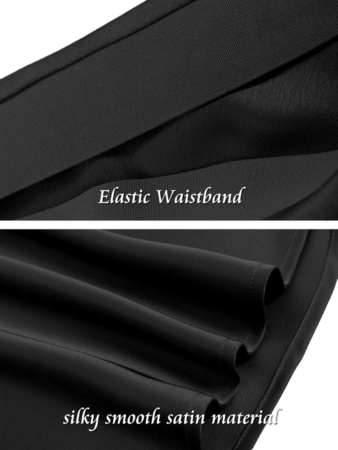 Womens Satin Silk Maxi Slit Skirt Elastic Waistband Maxi Long Satin Slit Skirts for Women