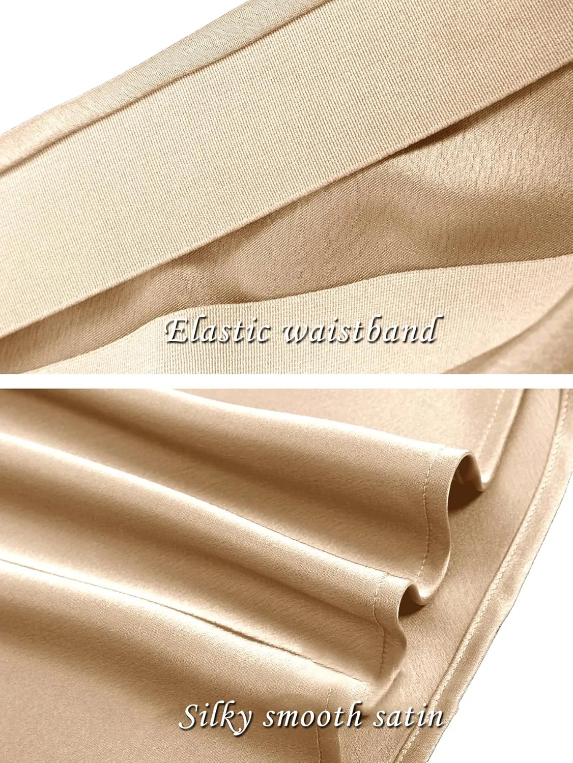 Womens Satin Silk Maxi Slit Skirt Elastic Waistband Maxi Long Satin Slit Skirts for Women
