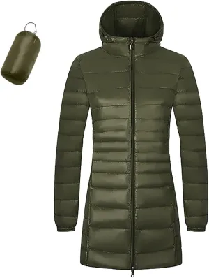 Women's Ski Jacket Winter Snow Coat Fleece Hooded Warm Midi Peacoat Trench Coats Waterproof Warm Winter Snow Coats