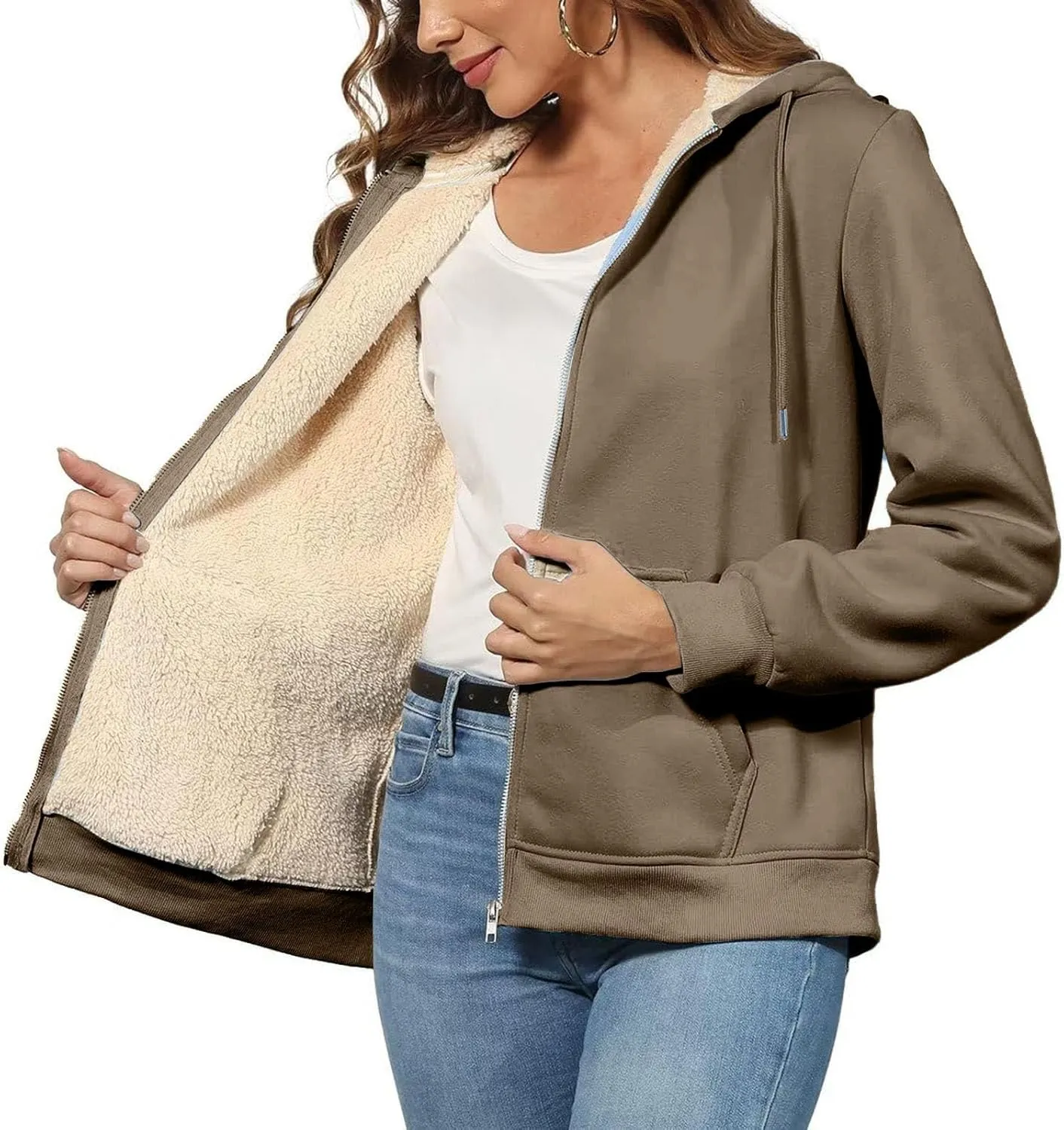 Women's Ski Jacket Winter Snow Coat Fleece Hooded Warm Midi Peacoat Trench Coats Waterproof Warm Winter Snow Coats