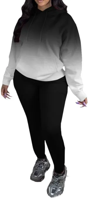 Women's Two Piece Outfits Casual Long Sleeve Hoodie Sweatshirt Jogger Sweatpants Tracksuit Sweatsuit Lounge Sets With Pocket