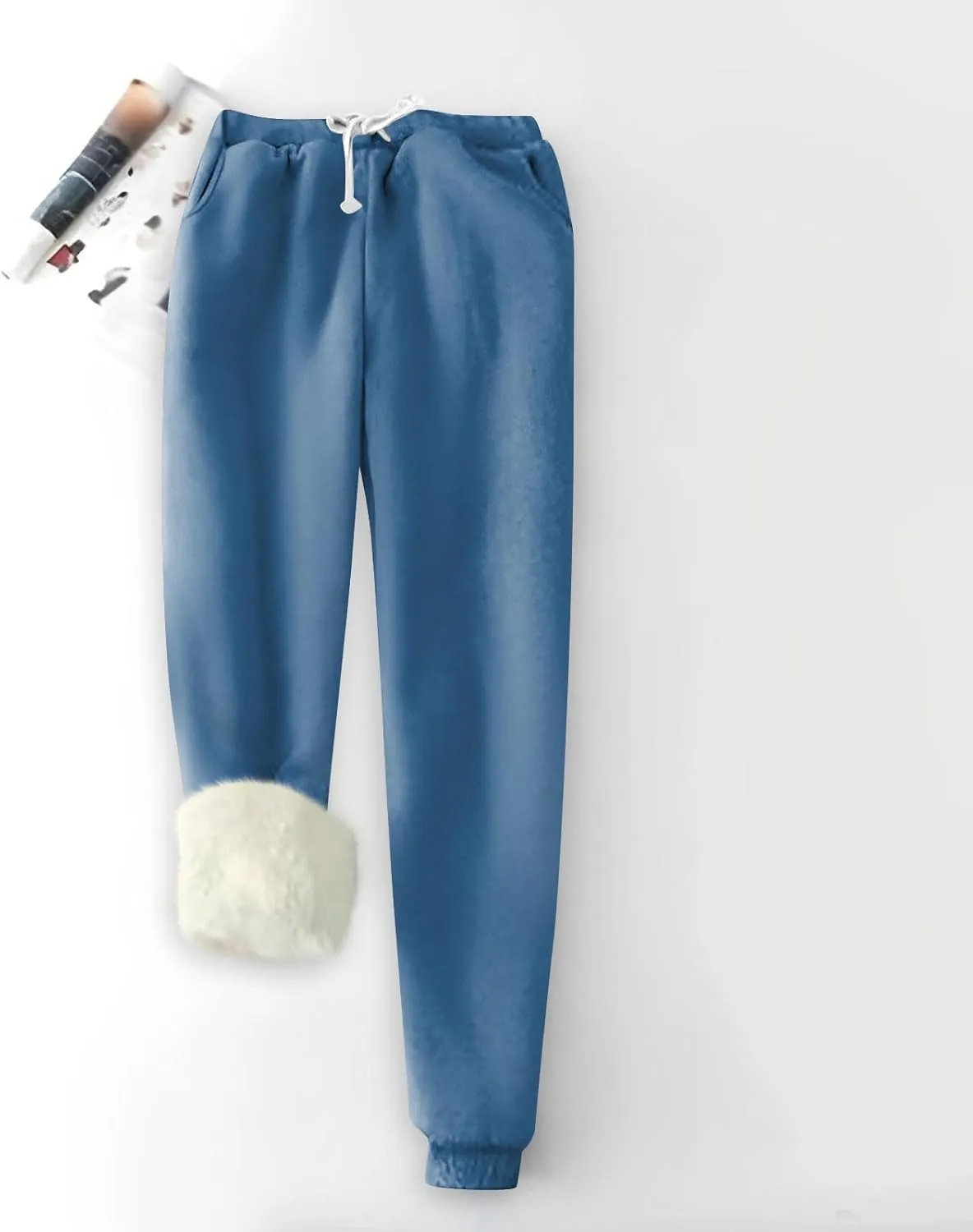 Women's Warm Sherpa Lined Athletic Sweatpants Jogger Fleece Pants