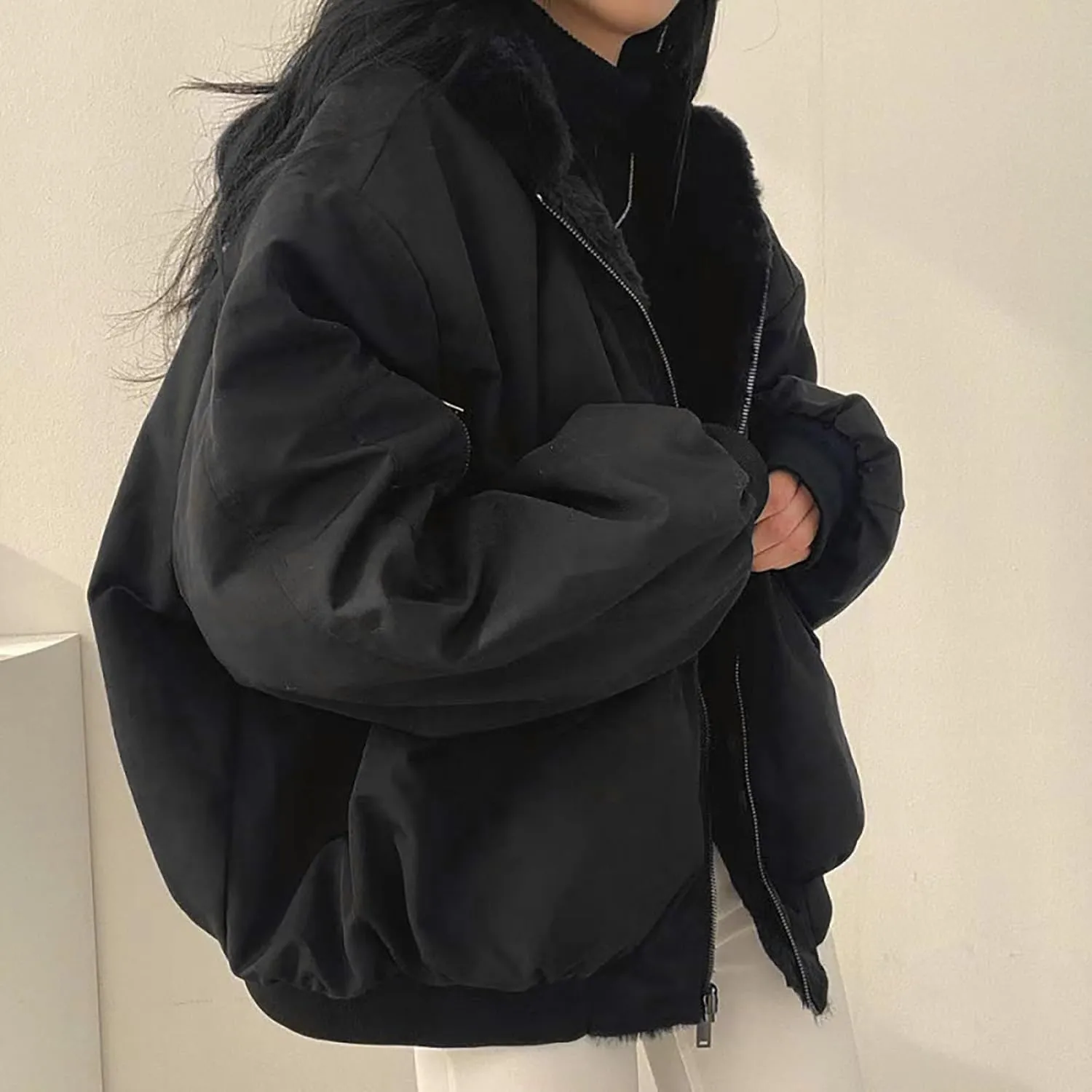 Women's Warm Winter Coats Short Warm Quilted Trench Coat Overcoat Fall Fashion Open Front Coats