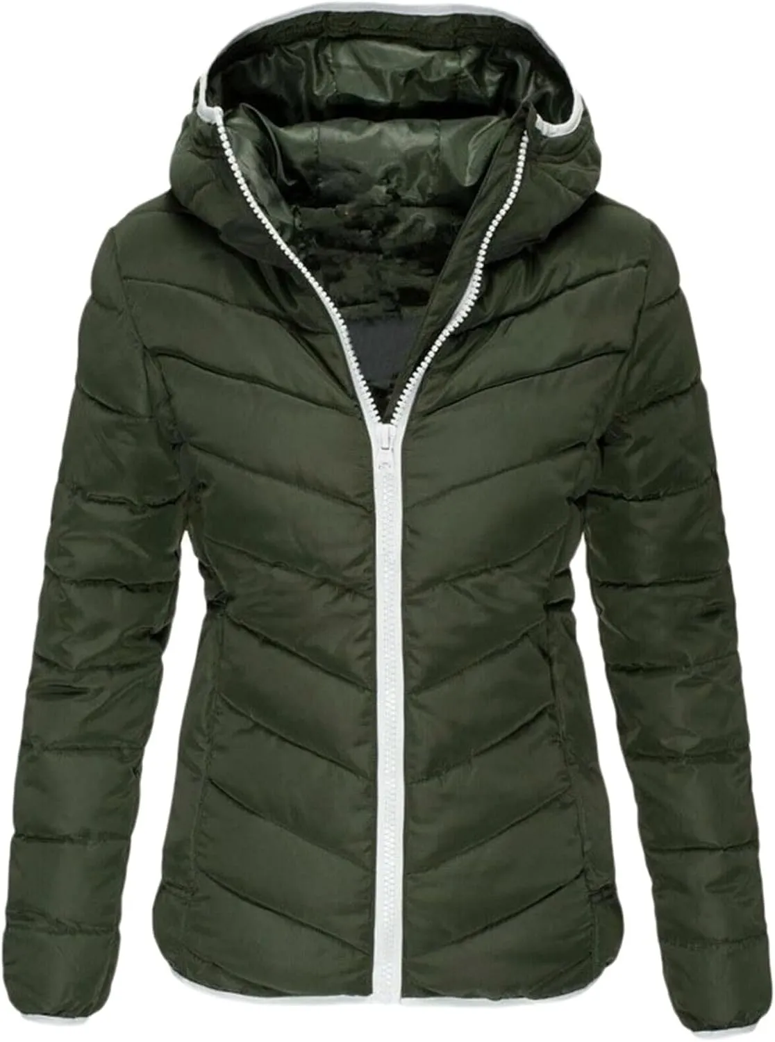 Women's Warm Winter Coats Short Warm Quilted Trench Coat Overcoat Fall Fashion Open Front Coats