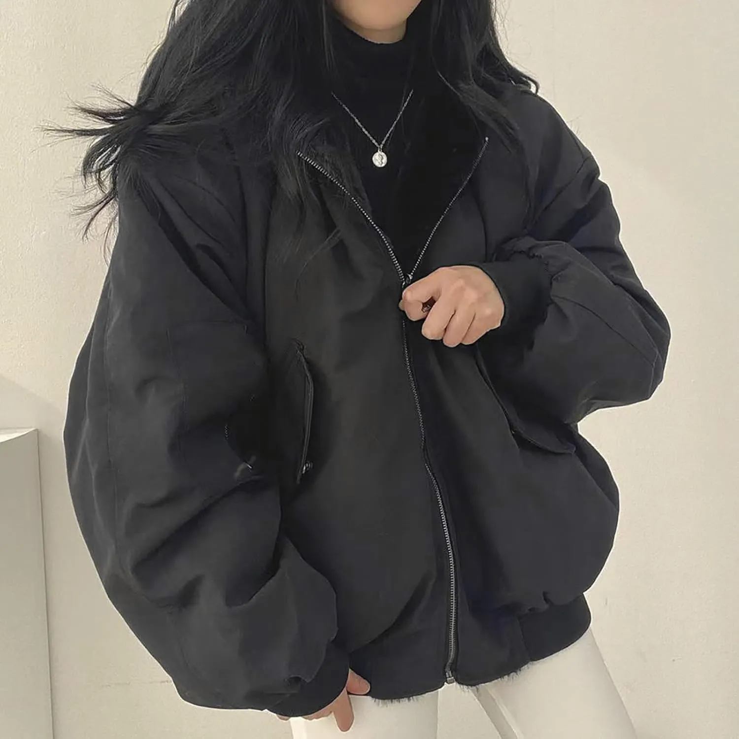 Women's Warm Winter Coats Short Warm Quilted Trench Coat Overcoat Fall Fashion Open Front Coats