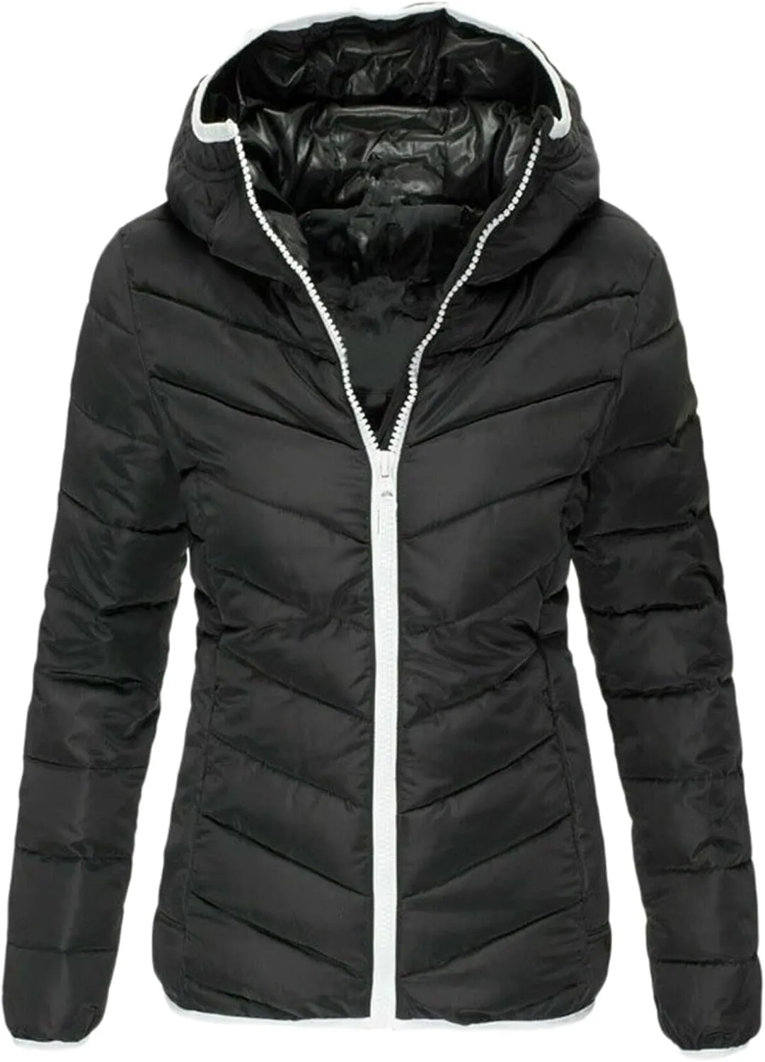 Women's Warm Winter Coats Short Warm Quilted Trench Coat Overcoat Fall Fashion Open Front Coats