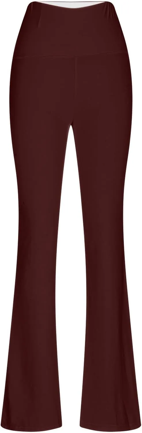 Women's Workout Tights, Bootleg Yoga Pants with Pockets, Womens No Front Seam Leggings, Pants for Women Work Casual