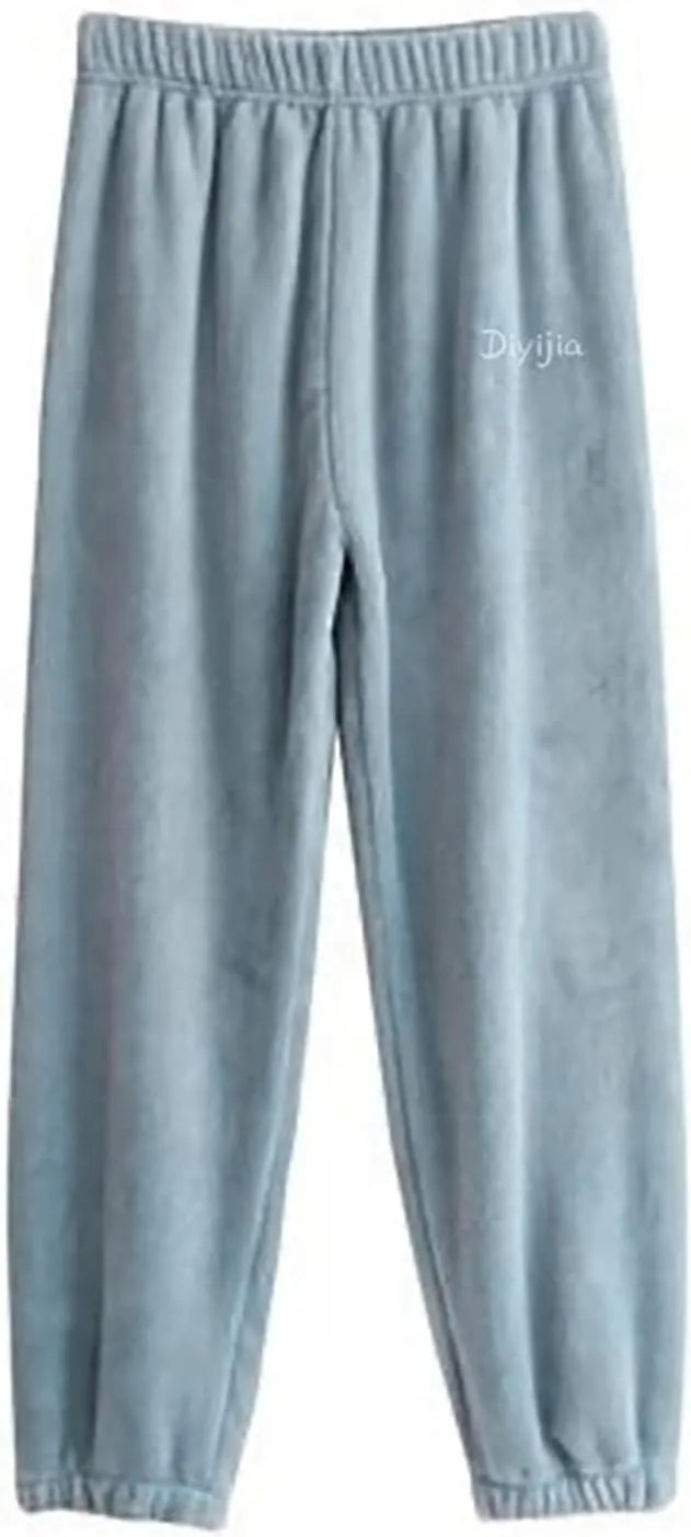 Xiaojmake Women Plus Size Cozy Flannel Pant Fluffy Pajama Pants Fuzzy Fleece Cozy Lounge Pants Winter Warm Cotton Pj Bottoms