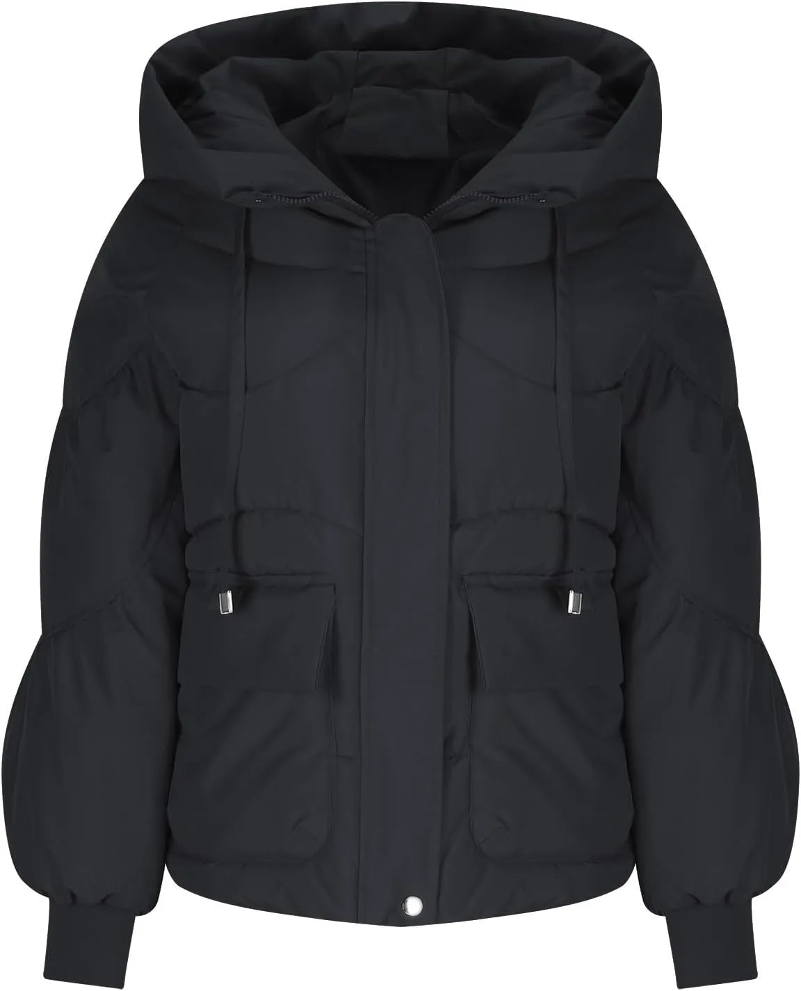 XUNRYAN Women Winter Warm Down Coat Quilted Lightweight Puffer Jackets Hooded Warm Thicken Anoraks Parkas Outwear Clothes