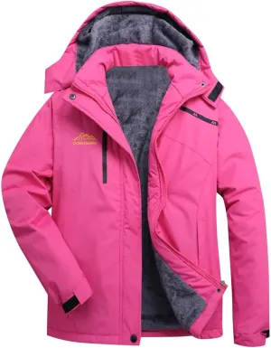 ZYXTIM 3-in-1 Winter Jacket for Women Fleece Lined Warm Waterproof Rain Coat Hooded Softshell Warm Snow Jackets Windbreaker