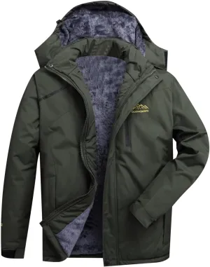 ZYXTIM 3-in-1 Winter Jacket for Women Fleece Lined Warm Waterproof Rain Coat Hooded Softshell Warm Snow Jackets Windbreaker